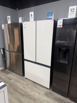 SAMSUNG BESPOKE WHITE GLASS 30 CU FT FRENCH DOOR REFRIGERATOR 😍