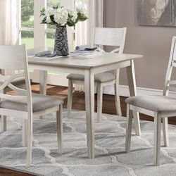 5PC White Dining Table Set 