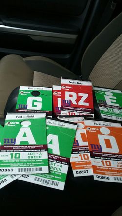 Redskins Giants Parking Pass Tickets