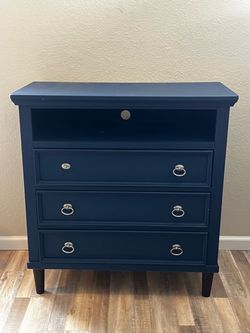 Navy Blue 3-Drawer Media Center