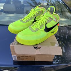 Off White Air Force 1 Volt Size 10 With Receipt 
