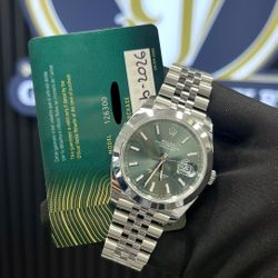 Rolex Datejust Smooth Bezel Mint Green on Jubilee