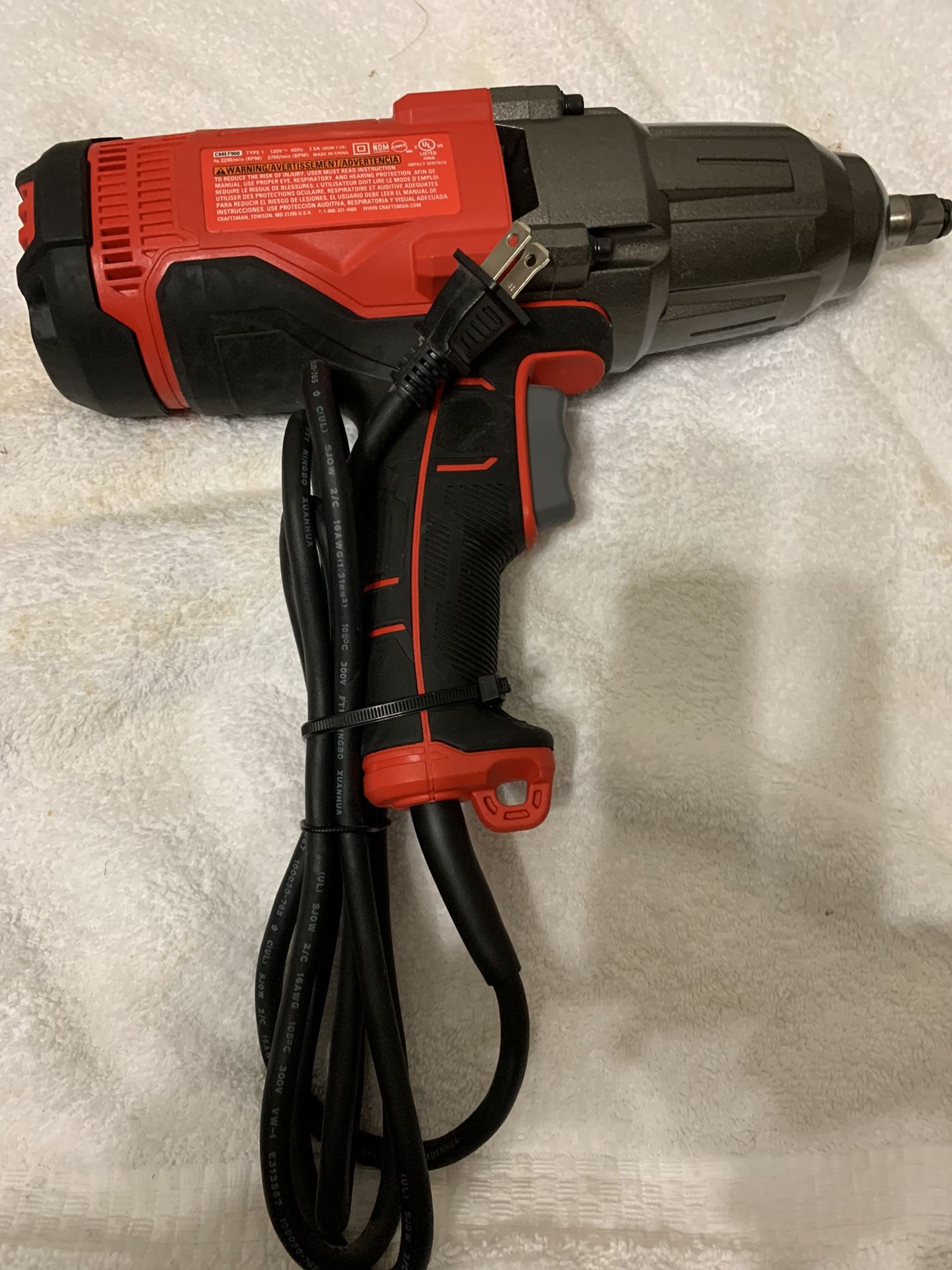 CRAFTSMAN 7.5 Amps-Amp Variable Speed 1/2-in Drive Corded Impact Wrench