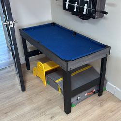 Kids Size Pool Table Ping Long Air Hockey Foosball