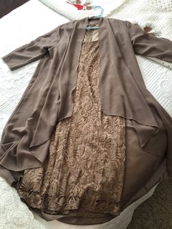 ** Beige, Lace, Shift Dress, W Match Coat