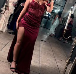 Burgundy Prom Dress Size S/M