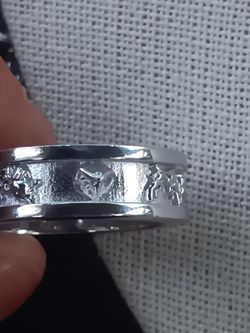 925 silver ring with dice and 2 guns