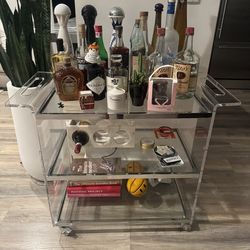 Acrylic bar cart