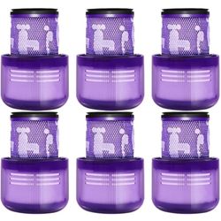 V11 Cordless Vacuum Filter Compatible with Dyson V12 Detect Slim, Removable and Washable Pack Of 6