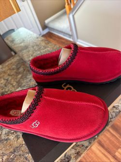 UGG Red Suede Slip-On Slippers