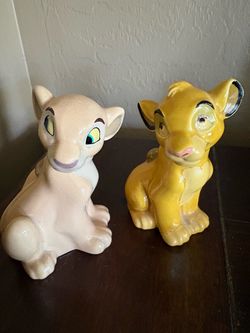 Vintage Disney The Lion King Simba & Nala Salt and Pepper Shakers