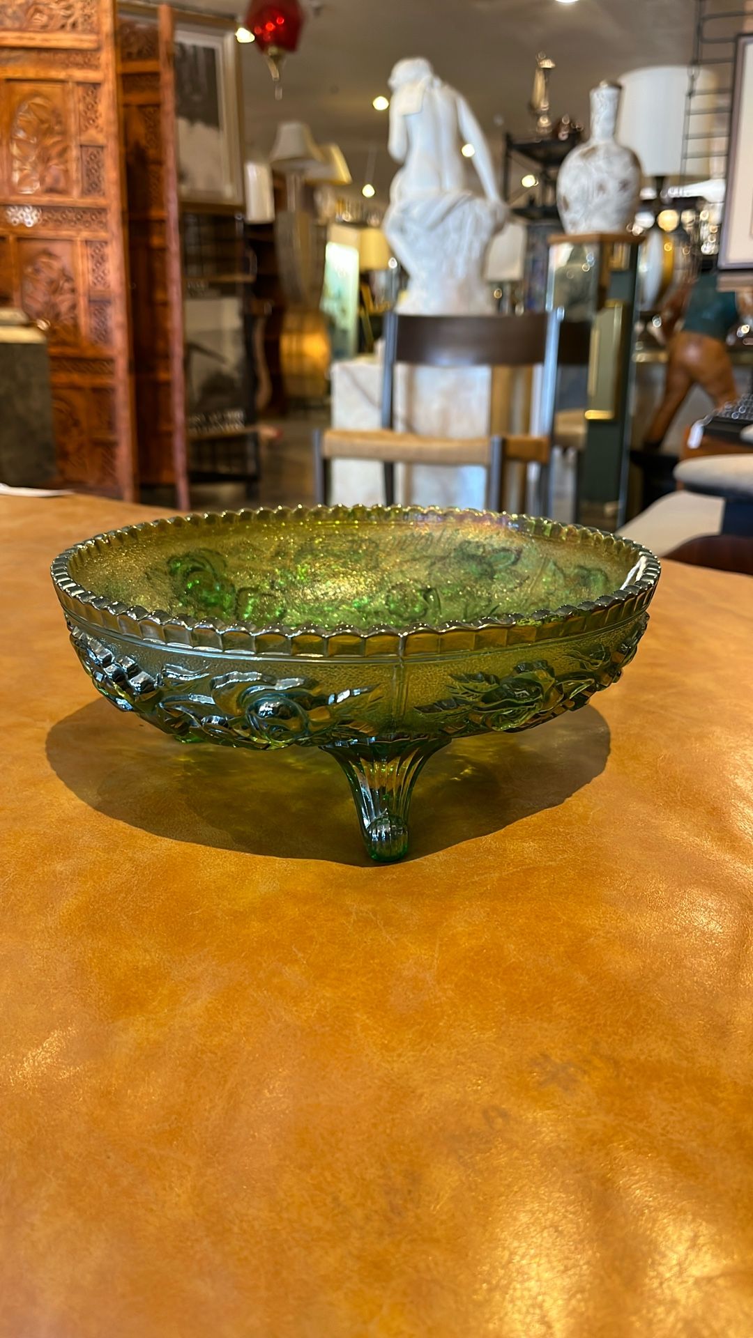 Imperial Lusters Rose Pattern Carnival Footed Bowl