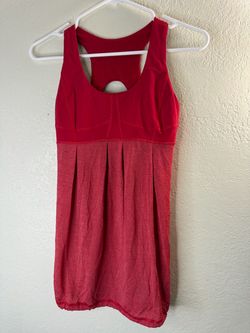 Lululemon Run: Your Heart Out Tank Built in Bra Two Tone Red Sportswear Size Medium