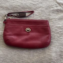 Medium Red Coach Wristlet