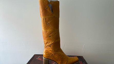 Tall Ostrich Leather Cowboy Boot