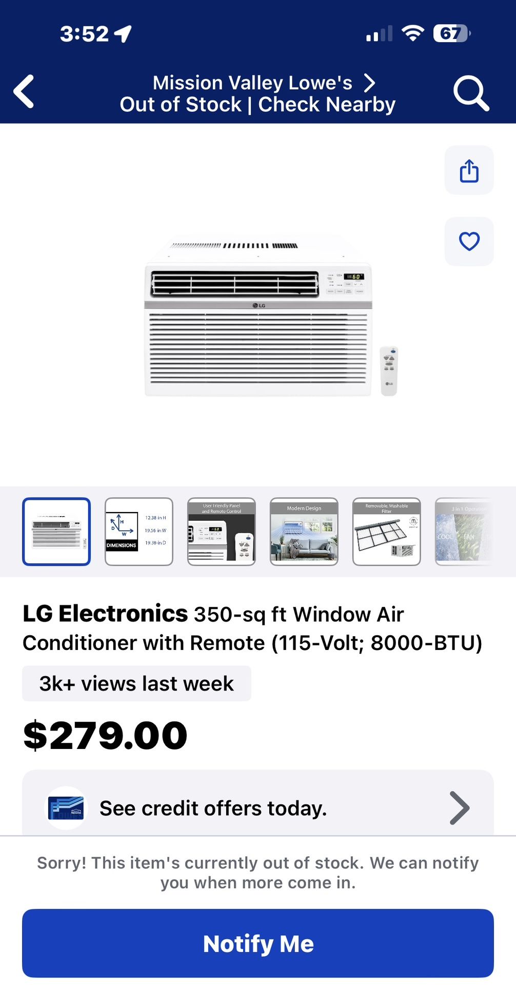 LG Window AC - 8000 BTU for Sale in San Diego, CA - OfferUp
