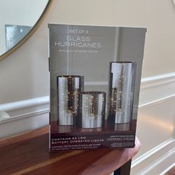 Set Of 3 Glass Hurricanes