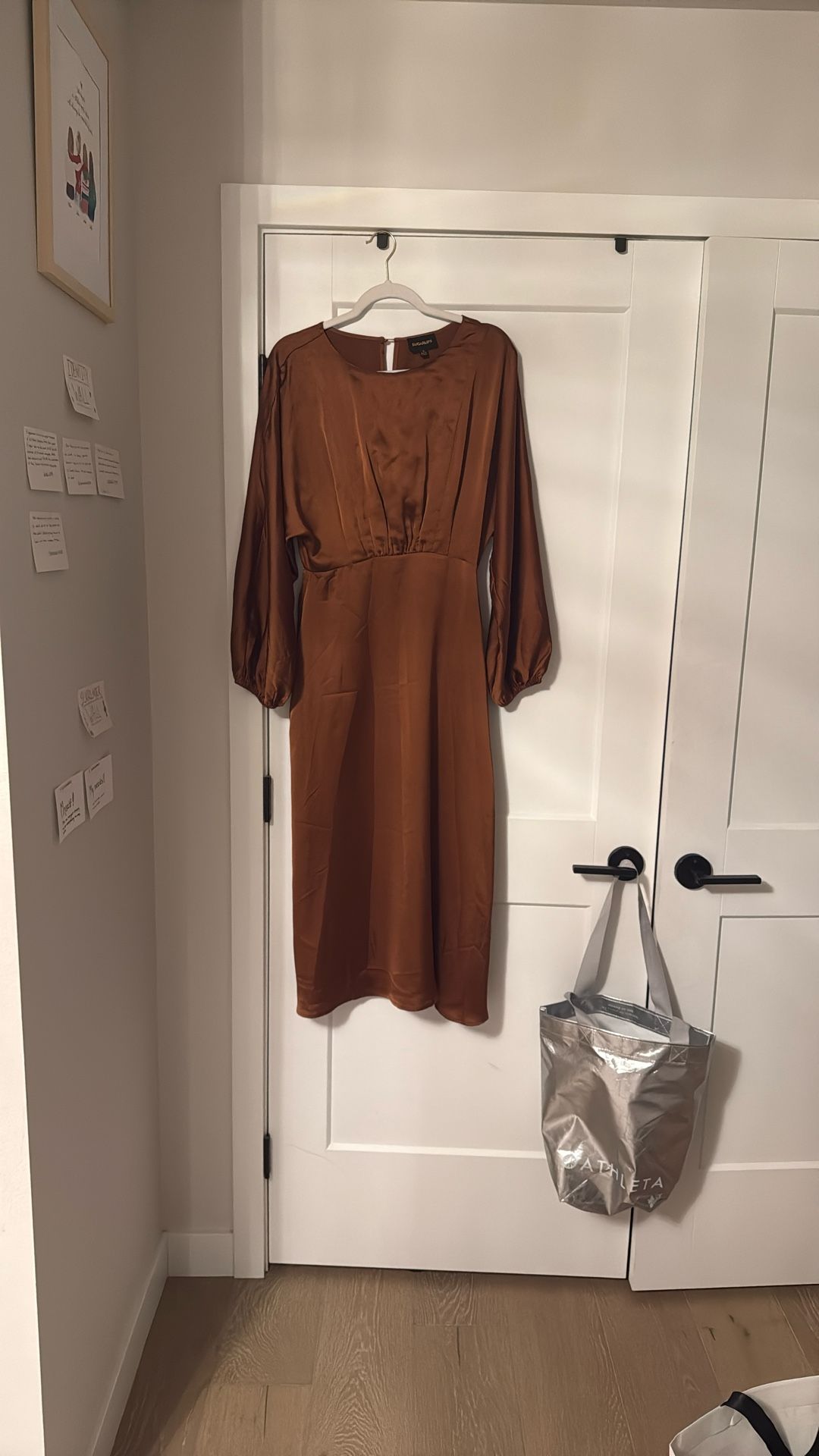 Baltic Born Copper Satin Long sleeve Dress