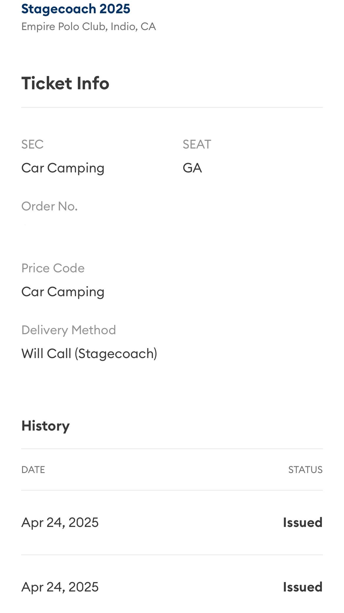 Stagecoach Car Camping Pass