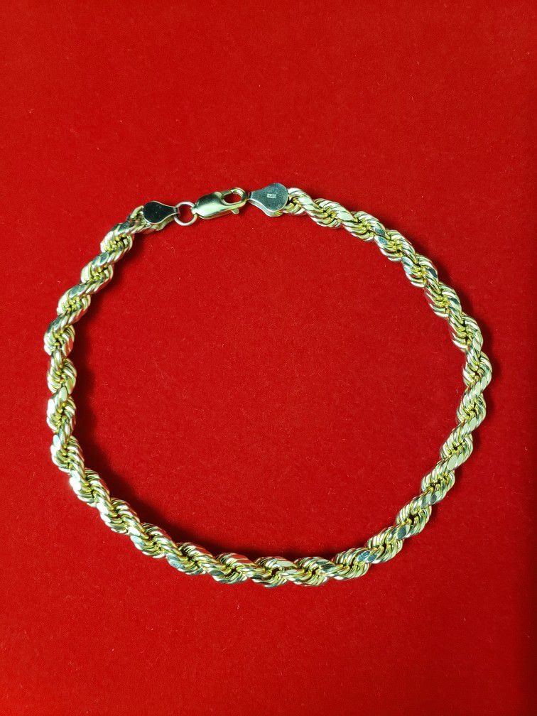 10kt Gold Rope Design Bracelet/Anklet 