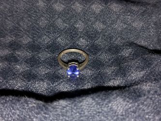 Sterling Silver 925 Ring w/ Blue Sapphire Stone Estate Piece