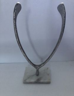 ✨Primitive ✨MODERN Decorative Sculpture Chrome & Marble