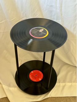Vinyl record lamp stand/shelf/mini table