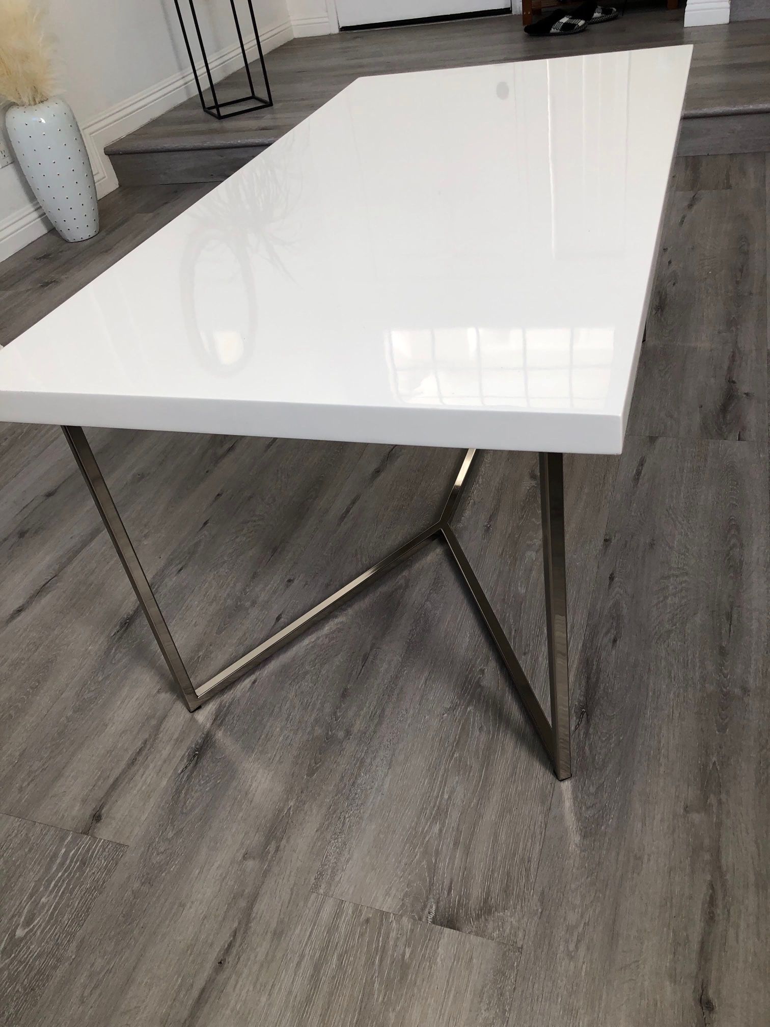 Modern White Coffee Table + Side Table Set