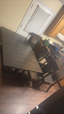 Full Antique magohani wood dining wood set 