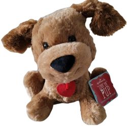 Hallmark Love YA Pup Plush Brown Dog Talking Motion Animal Puppy Heart Valentine