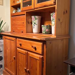China Cabinet Hutch with Lighted Glass Doors NEED TO SELL ASAP