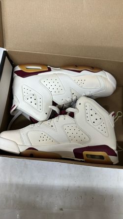 Air Jordan 6 Retro Sneakers White Maroon#50298