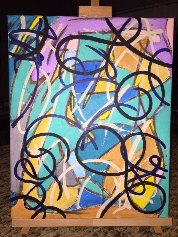 Acrylic abstract paintings on a 16x20