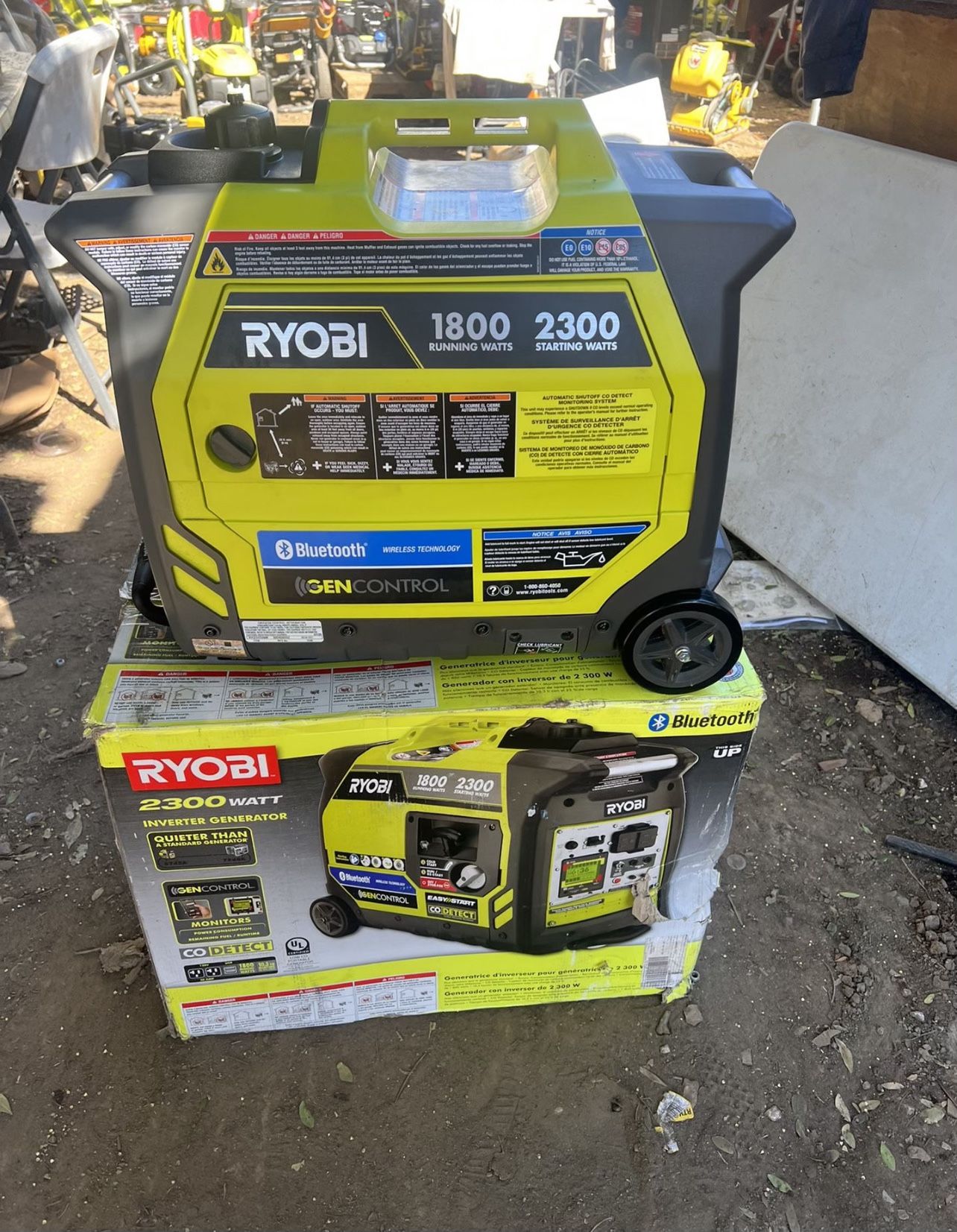 RYOBI 2,300-Watt Recoil Start Bluetooth Super Quiet Gasoline Powered Digital Inverter Generator with CO Shutdown Sensor