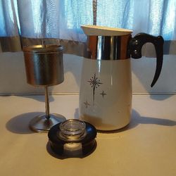 Vintage Corningware 6 Cup Atomic Starburst Percolator Coffee Pot.