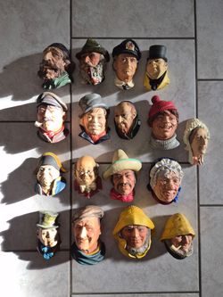 English Chalkware heads