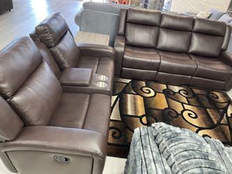 BROWN RECLINER SET