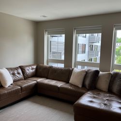 3-piece Leather Sectional Sofa