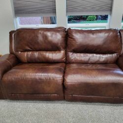 Ashley Jayron Motion Power Reclining Leather Sofa