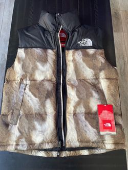 Supreme x The North Face Fur Print Nuptse Vest
