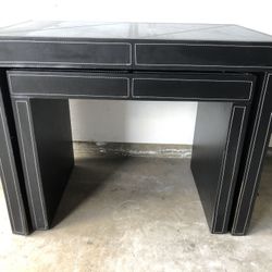Designer Leather Console Table Set