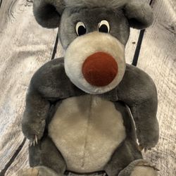 Vintage 12” Disneyland Walt Disney World Baloo Bear Plush Jungle Book Stuffed Animal.