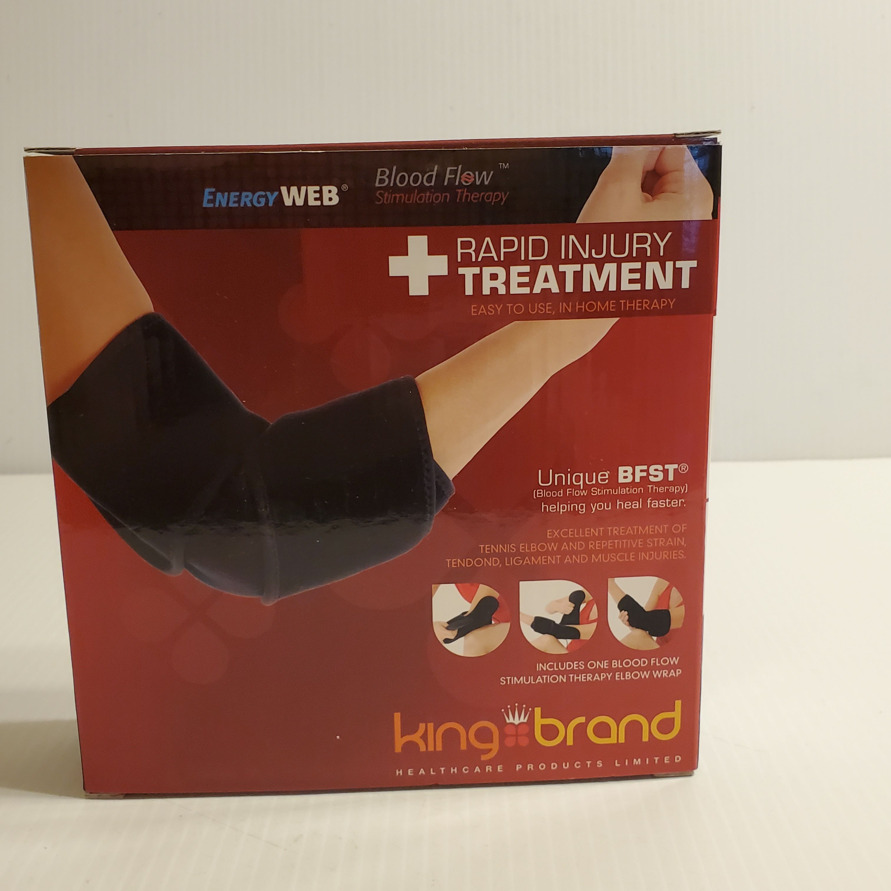 BFST King Brand Elbow Wrap-Blood Flow Stimulation Therapy. Rapid injury treatment