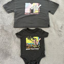 NEW GAP Baby MTV Onesie  & GAP Teen MTV Crop Top Matching MAMA & BABY