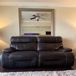 Havertys Denver Coffee Reclining Sofa and Oversized Power R