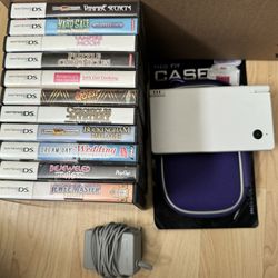 Nintendo DS With Games And Case