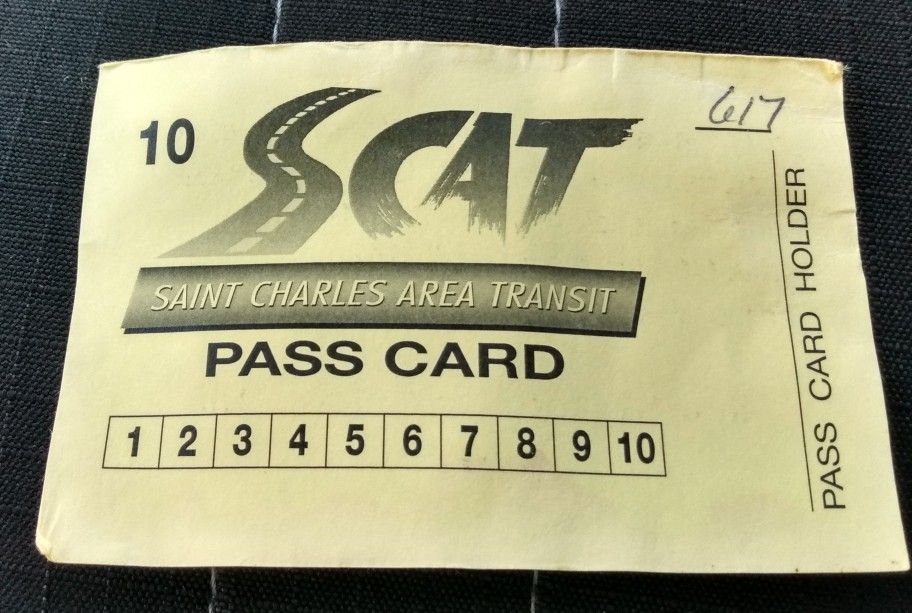 (6) St. Charles Area Transit Pass Cards - Good for 60 Rides Total, $30 Value, Sell First $25