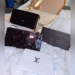 Louis Vuitton Felicie pochette monogram embossed Vernis calfskin leather