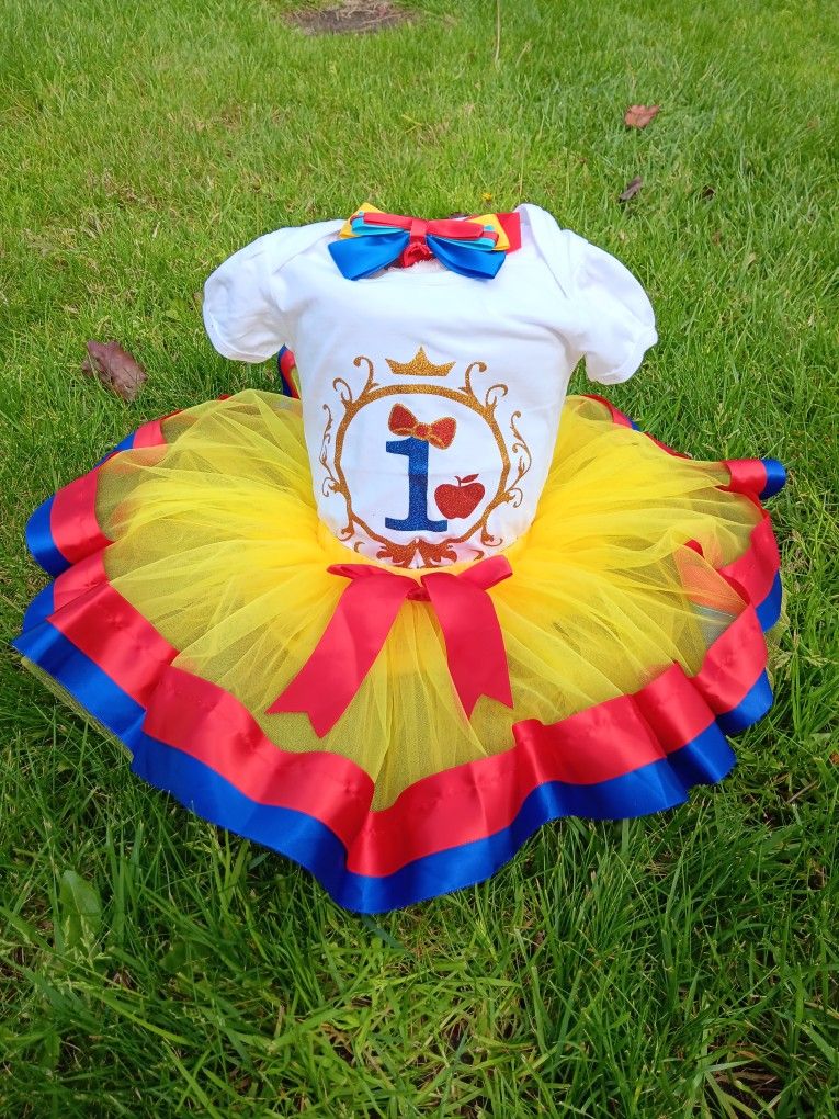 New 1st Birthday Snow white Tutu Set 12-18m