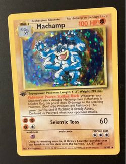 1st Edition Machamp Holo Rare Pokémon Base Set